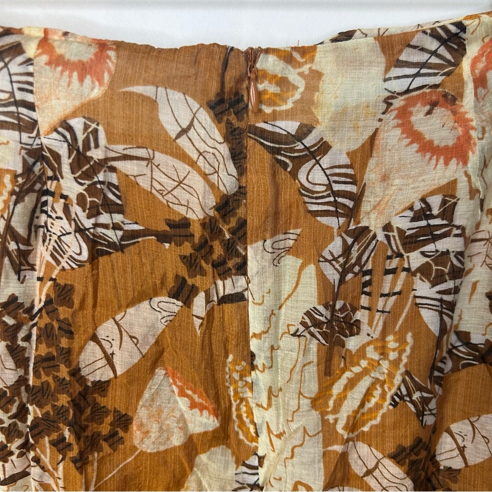 *NWT* Lulus Something Wild Brown Multi Print Twist-Front Midi Skirt, Size Small - Picture 11 of 13
